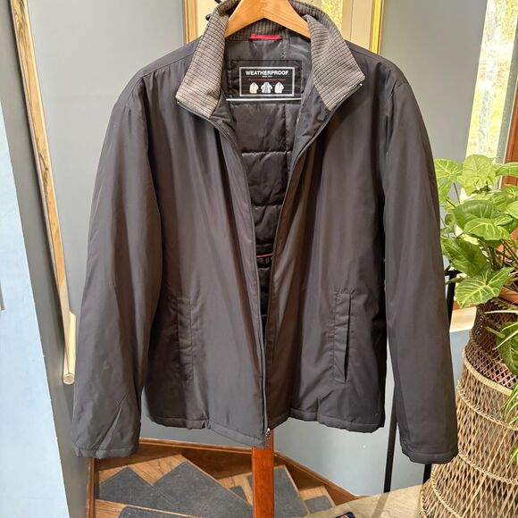 Men’s Weatherproof Dark Grey Quilted, Insulated Windbreaker Jacket size L - Picture 4 of 9